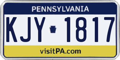 PA license plate KJY1817
