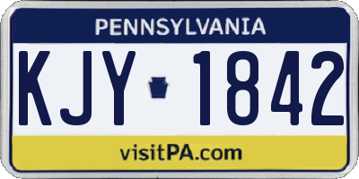 PA license plate KJY1842