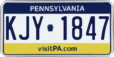 PA license plate KJY1847
