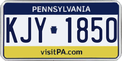 PA license plate KJY1850