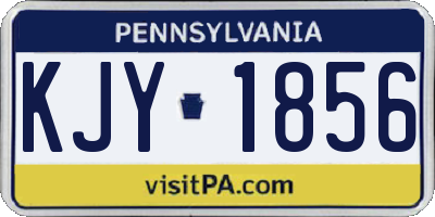 PA license plate KJY1856