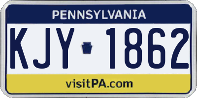 PA license plate KJY1862