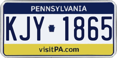 PA license plate KJY1865