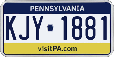 PA license plate KJY1881