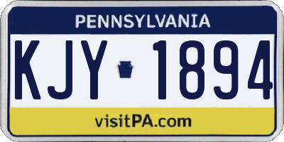 PA license plate KJY1894