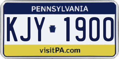 PA license plate KJY1900