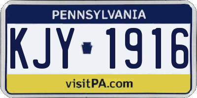 PA license plate KJY1916