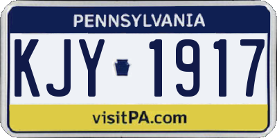 PA license plate KJY1917