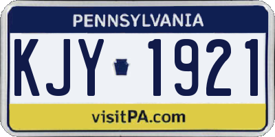 PA license plate KJY1921
