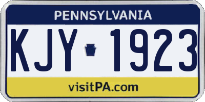 PA license plate KJY1923