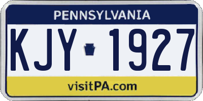 PA license plate KJY1927