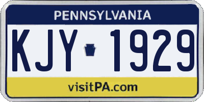 PA license plate KJY1929