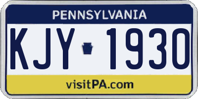 PA license plate KJY1930