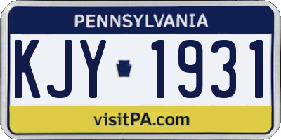 PA license plate KJY1931