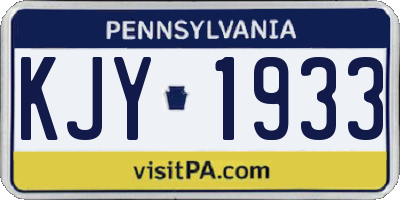 PA license plate KJY1933