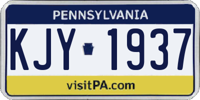 PA license plate KJY1937