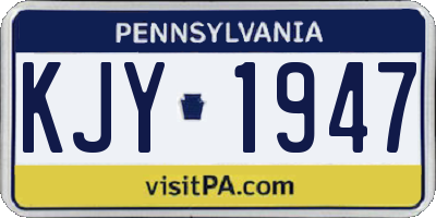 PA license plate KJY1947