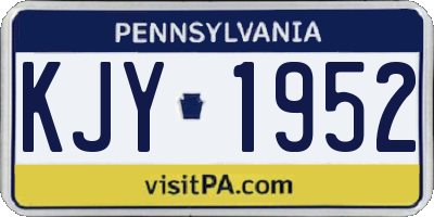 PA license plate KJY1952