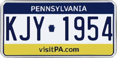 PA license plate KJY1954