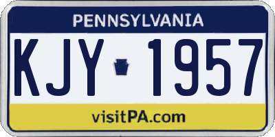 PA license plate KJY1957