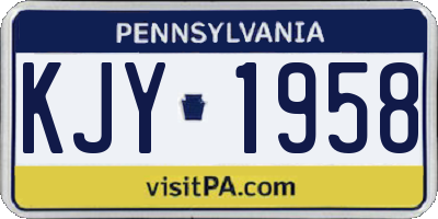 PA license plate KJY1958