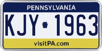 PA license plate KJY1963