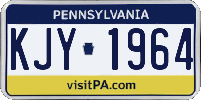 PA license plate KJY1964