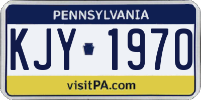 PA license plate KJY1970