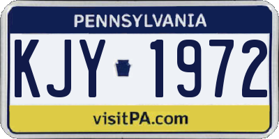 PA license plate KJY1972