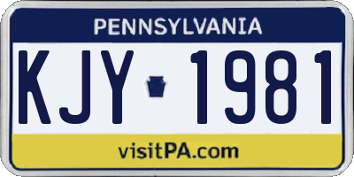PA license plate KJY1981