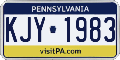 PA license plate KJY1983