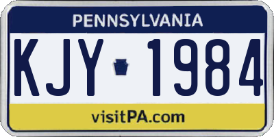 PA license plate KJY1984