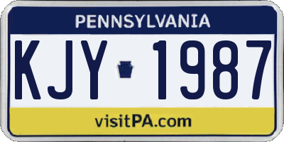PA license plate KJY1987