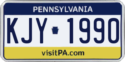 PA license plate KJY1990