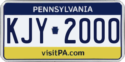 PA license plate KJY2000