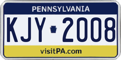 PA license plate KJY2008
