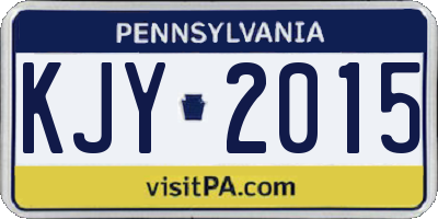 PA license plate KJY2015