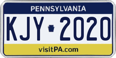 PA license plate KJY2020