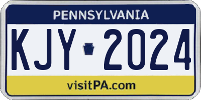 PA license plate KJY2024