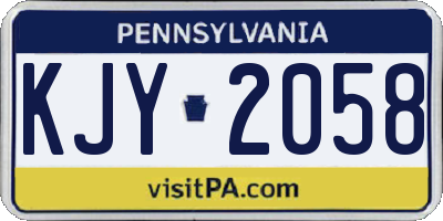 PA license plate KJY2058