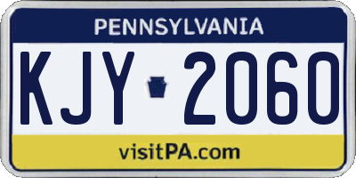 PA license plate KJY2060