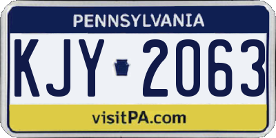 PA license plate KJY2063