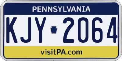 PA license plate KJY2064