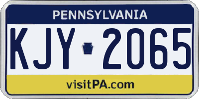 PA license plate KJY2065