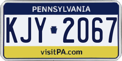 PA license plate KJY2067