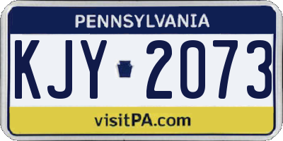 PA license plate KJY2073