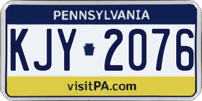 PA license plate KJY2076