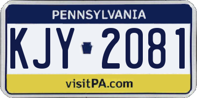PA license plate KJY2081