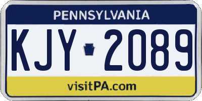 PA license plate KJY2089