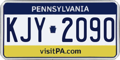 PA license plate KJY2090